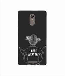 Amazon Brand - Solimo Designer I Hate Everyone 3D Printed Hard Back Case Mobile Cover for Gionee S6s