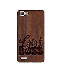 Amazon Brand - Solimo Designer Girl Boss On Wood 3D Printed Hard Back Case Mobile Cover for Vivo V1