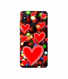 Amazon Brand - Solimo Designer Heart Texture on Glitters 3D Printed Hard Back Case Mobile Cover for Motorola One Power