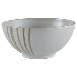 Amazon Brand – Stone & Beam Modern Stoneware Decorative Bowl Decor, 4.9 Inch Height, Beige