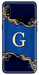 Amazon Brand - Solimo Designer Blue Pattern Alphabet-G 3D Printed Hard Back Case Mobile Cover for Realme 3 / Realme 3i