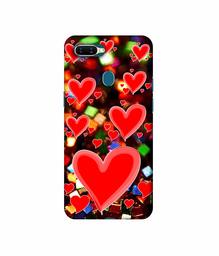 Amazon Brand - Solimo Designer Heart Texture on Glitters 3D Printed Hard Back Case Mobile Cover for Oppo A7