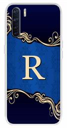 Amazon Brand - Solimo Designer Multicolor Blue Pattern Alphabet-R Printed Soft Back Case Mobile Cover for Oppo F15