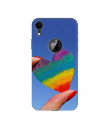 Amazon Brand - Solimo Designer Heart 3D Printed Hard Back Case Mobile Cover for Apple iPhone XR (Logo Cut)