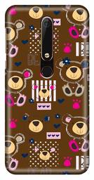 Amazon Brand - Solimo Designer Bear Pattern 3D Printed Hard Back Case Mobile Cover for Nokia 6 (2018)