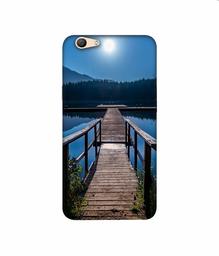 Amazon Brand - Solimo Designer Wooden Beach 3D Printed Hard Back Case Mobile Cover for Oppo F1s