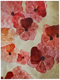 Amazon Brand – Stone & Beam Modern Red & Pink Floral Print Wall Art on Canvas, 16