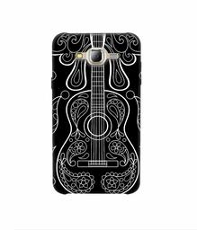 Amazon Brand - Solimo Designer White Gitar On Black 3D Printed Hard Back Case Mobile Cover for Samsung Galaxy J2 (2016)