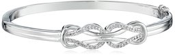 Sterling Silver Diamond Double Knot Bangle Bracelet (1/4 cttw, J Color, I3 Clarity)