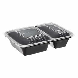 AmazonBasics 2 Compartment Meal Prep Containers - BPA Free, Microwave/Dishwasher/Freezer Safe, 32 Ounces, 20-Pack