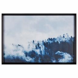 Amazon Brand – Stone & Beam Framed Modern Blue Pine Forest Landscape Wall Art Decor - 2 x 25 x 37 Inch, Black Frame