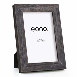 Eono by Amazon - Cornici PortaFoto 10x15 cm in Legno Massello Vetro ad Alta Definizione da Tavolo e Parete Effetto Legno Invecchiato