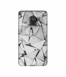 Amazon Brand - Solimo Designer Wooden Triangles 3D Printed Hard Back Case Mobile Cover for Samsung Galaxy A8 Plus