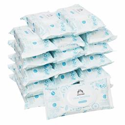 Amazon Brand - Mama Bear Ultra Sensitive Baby Wipes 18x60 (1080 Wipes -100% Biodegradable Fabric)