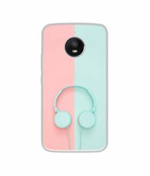 Amazon Brand - Solimo Designer Head Phone UV Printed Soft Back Case Mobile Cover for Motorola Moto E4 Plus