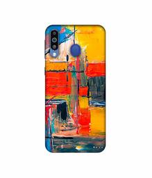 Amazon Brand - Solimo Designer Multicolor Squre Blocks 3D Printed Hard Back Case Mobile Cover for Samsung Galaxy M21