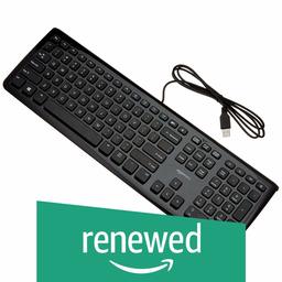 AmazonBasics Wired Keyboard, Keyboard only (1-Pack) (Renewed)