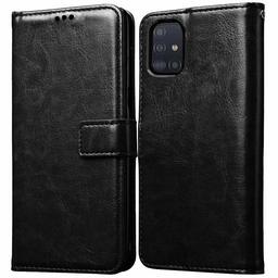 Amazon Brand - Solimo Flip Leather Mobile Cover (Soft & Flexible Back case) for Samsung Galaxy A71 (Back)