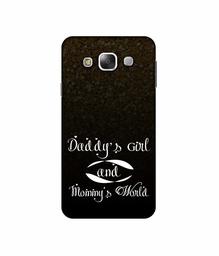 Amazon Brand - Solimo Designer Daddy's Girl and Mummy World 3D Printed Hard Back Case Mobile Cover for Samsung Galaxy E5