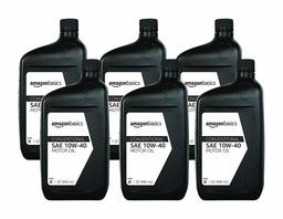 AmazonBasics Conventional Motor Oil - 10W-40-1 Quart - 6 Pack