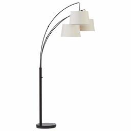 Amazon Brand – Rivet Adjustable Modern 3-Arm Floor Lamp with Bulb and Burlap Shade, 77