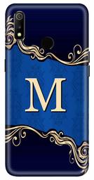 Amazon Brand - Solimo Designer Blue Pattern Alphabet-M 3D Printed Hard Back Case Mobile Cover for Realme 3 / Realme 3i