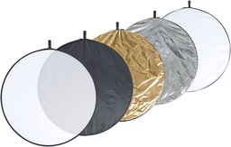 AmazonBasics, Riflettore fotografico ripiegabile, 5 in 1, multi-disco, con custodia, 109,2 cm