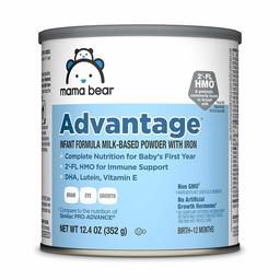 Amazon Brand - Mama Bear Advantage Infant Formula Milk-Based Powder with Iron, Non-GMO, 12.4 Ounce