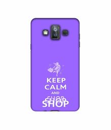 Amazon Brand - Solimo Designer Keep Calm and Shop 3D Printed Hard Back Case Mobile Cover for Samsung Galaxy J7 Duo