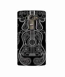 Amazon Brand - Solimo Designer White Gitar On Black 3D Printed Hard Back Case Mobile Cover for LG G4 Stylus