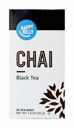 Amazon Brand - Happy Belly Chai Black Tea Bags, 20 Count