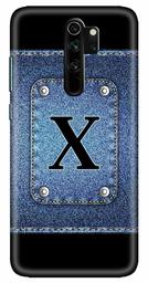 Amazon Brand - Solimo Designer Button Jeans Alphabet-X 3D Printed Hard Back Case Mobile Cover for Xiaomi Redmi Note 8 Pro