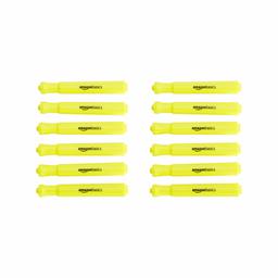 AmazonBasics Tank Style Highlighters - Chisel Tip, Yellow, 12-Pack