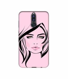 Amazon Brand - Solimo Designer Pink Lady Pattern 3D Printed Hard Back Case Mobile Cover for Huawei Honor 9i