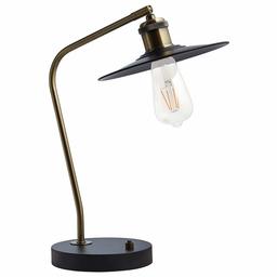 Rivet Mid-Century Exposed Bulb Task Table Lamp, 16.5