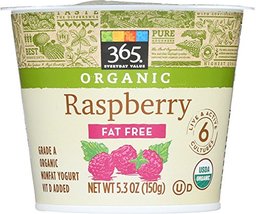 365 EVERYDAY VALUE Organic Fat Free Raspberry Yogurt, 5.3 OZ