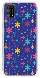 Amazon Brand - Solimo Designer Multicolor Floral Violet Abstract Printed Soft Back Case Mobile Cover for Samsung Galaxy M31