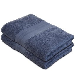 Pinzon - 550gsm Turkish Towel Set (Hand and Bath) - 100% Cotton - Indigo Blue, 2 Bath (70x140)