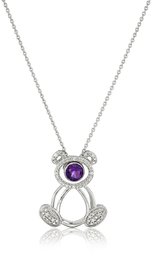 Sterling Silver Swarovski Zirconia with Amethyst Pendant Necklace, 18