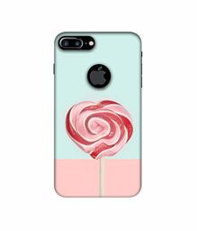 Amazon Brand - Solimo Designer Round Candy 3D Printed Hard Back Case Mobile Cover for Apple iPhone 7 Plus (Logo Cut)