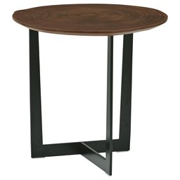 Amazon Brand – Rivet Bristol Natural Edge Black Metal Side Table, Walnut