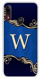 Amazon Brand - Solimo Designer Multicolor Blue Pattern Alphabet-W Printed Soft Back Case Mobile Cover for Motorola Moto E6s / Motorola Moto E6 Plus