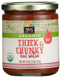 365 Everyday Value, Organic Thick & Chunky Hot Salsa, 16 Oz