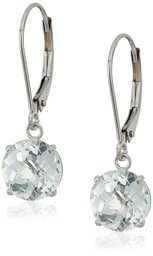 Boucles d'oreilles dormeuses rondes en or 10 carats en forme de damier ou de pierre précieuse véritable,Topaze blanche,8mm