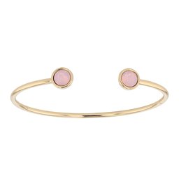 Amazon Collection14k Gold Plated with 6mm Rose Water Opal Swarovski Crystals Bangle Bracelet