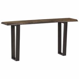 Stone & Beam Garrett Rustic Acacia-Wood Sofa Table with Iron Legs, 60