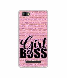 Amazon Brand - Solimo Designer Girl Boss On Pink Sparkle UV Printed Soft Back Case Mobile Cover for Lyf Flame 8