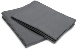 Pinzon Signature 190-Gram Cotton Velvet Flannel Standard Pillowcase, Set of 2, Charcoal