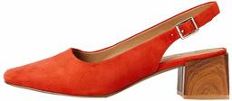 find. Women's Square Toe Block Heel Slingback Closed, Orange, 2