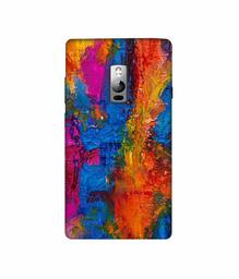 Amazon Brand - Solimo Designer Dark Multicolor Canvas 3D Printed Hard Back Case Mobile Cover for OnePlus 2